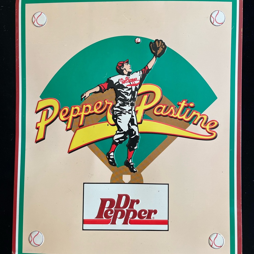 Dr Pepper Embossed Vintage Style Wall Art with Green and Red Accents